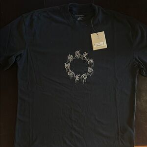 All Saints Black Short Sleeve Tee Graphic Design